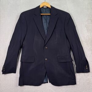 Jos A Bank Blazer Jacket Mens 41R Navy Blue Wool Stretch Blend Classic Casual